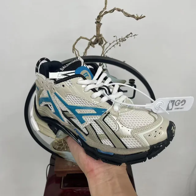 Balenciaga Track Trainer Beige Blue Black Chunky Sneakers 5