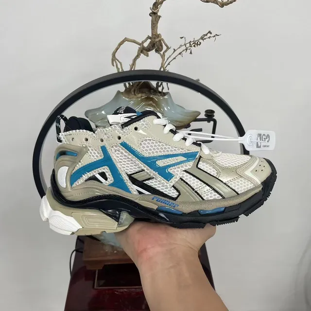 Balenciaga Track Trainer Beige Blue Black Chunky Sneakers 6
