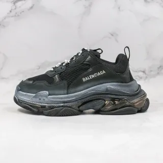 Balenciaga Triple S Black and Gray Chunky Sneakers