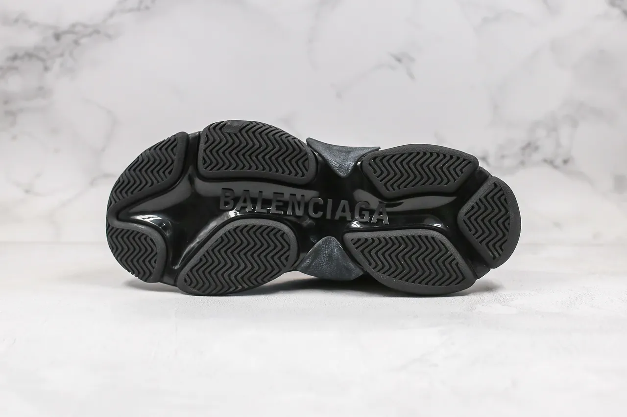 Balenciaga Triple S Black and Gray Chunky Sneakers 9
