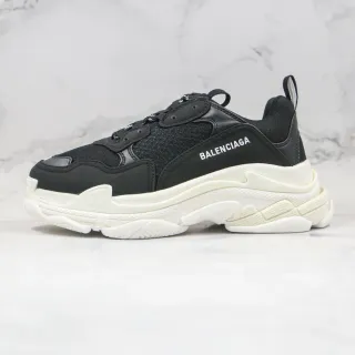 Balenciaga Triple S Black and Off-White Chunky Sneakers