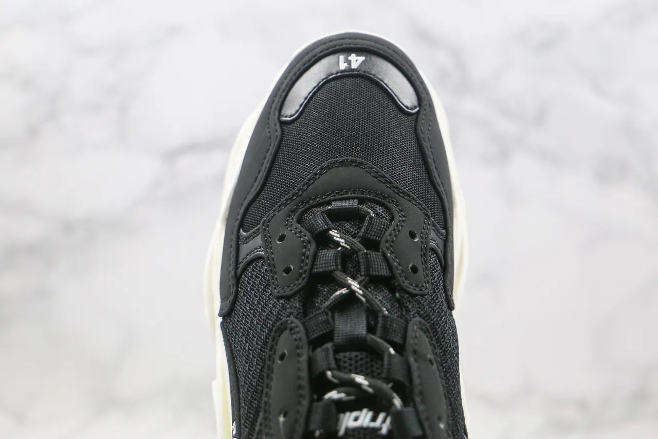 Balenciaga Triple S Sneakers Noires et Off-White Chunky 5