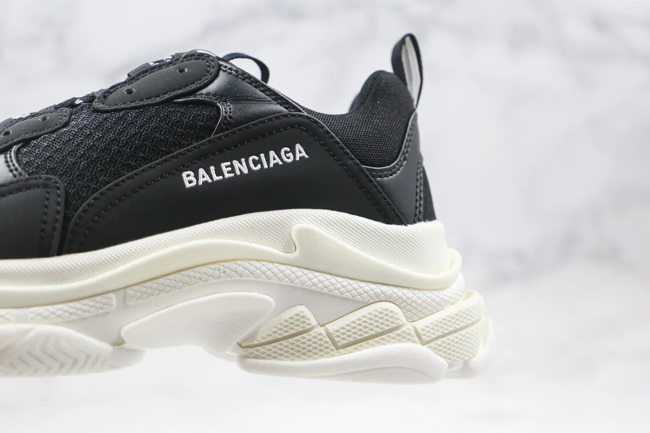 Balenciaga Triple S Sneakers Noires et Off-White Chunky 6