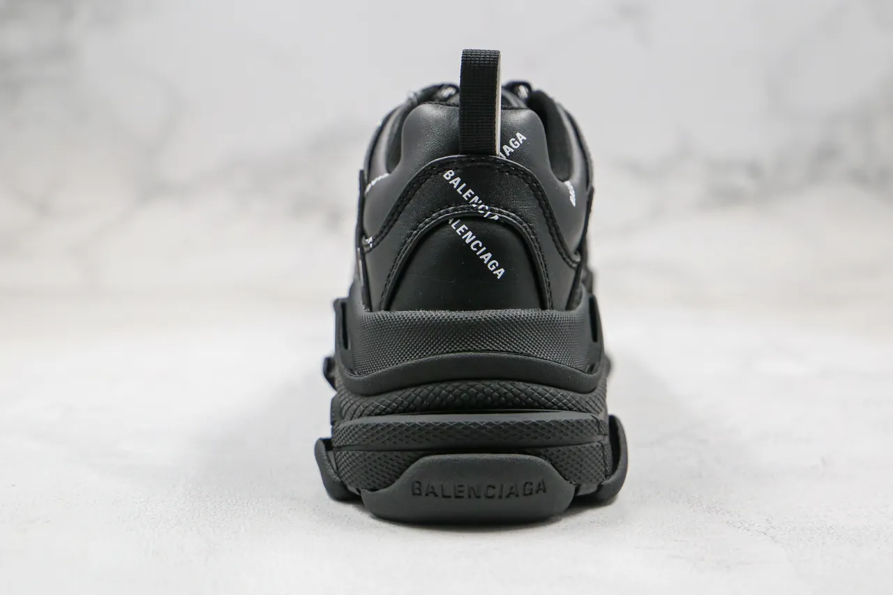 Balenciaga Triple S Black Logo-Print Chunky Sneakers 3