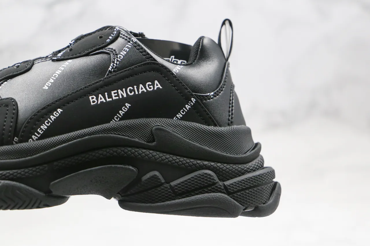 Balenciaga Triple S Black Logo-Print Chunky Sneakers 6