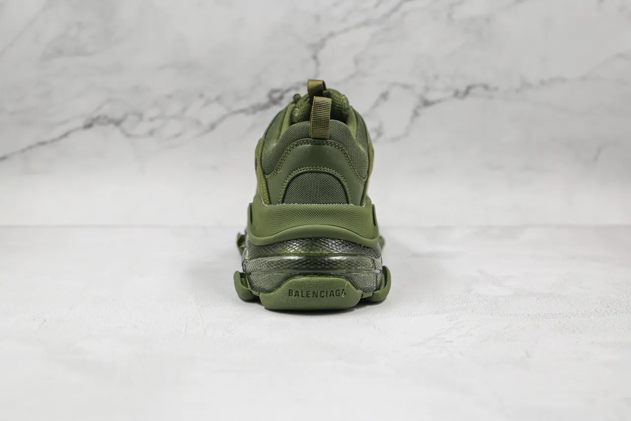 Balenciaga Triple S Verde Oliva zapatillas de suela gruesa 2