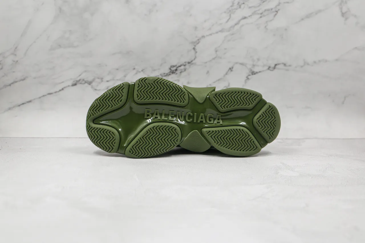 Balenciaga Triple S Verde Oliva zapatillas de suela gruesa 3