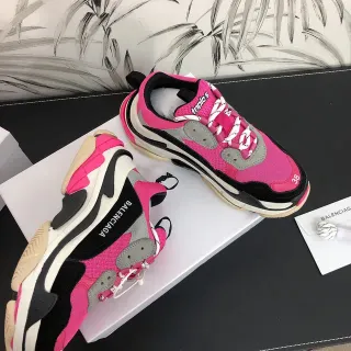 Balenciaga Triple S Pink Black White Chunky Sneakers