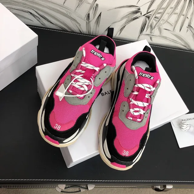 Balenciaga Triple S Zapatillas Chunky rosa negro blanco 5