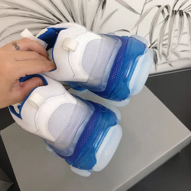 Balenciaga Triple S White and Blue Chunky Sneakers 4