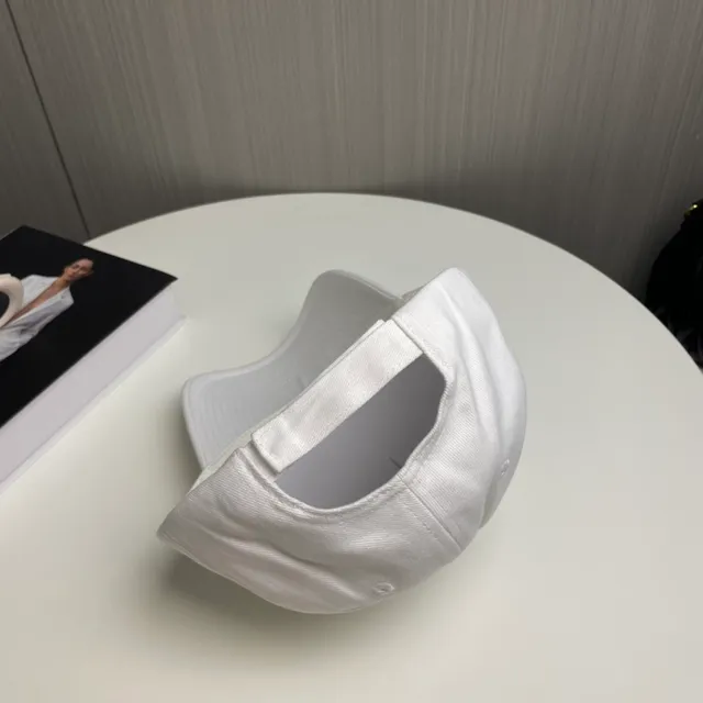 Balenciaga Boné de beisebol branco preto estruturado com seis painéis e logo bordado 5