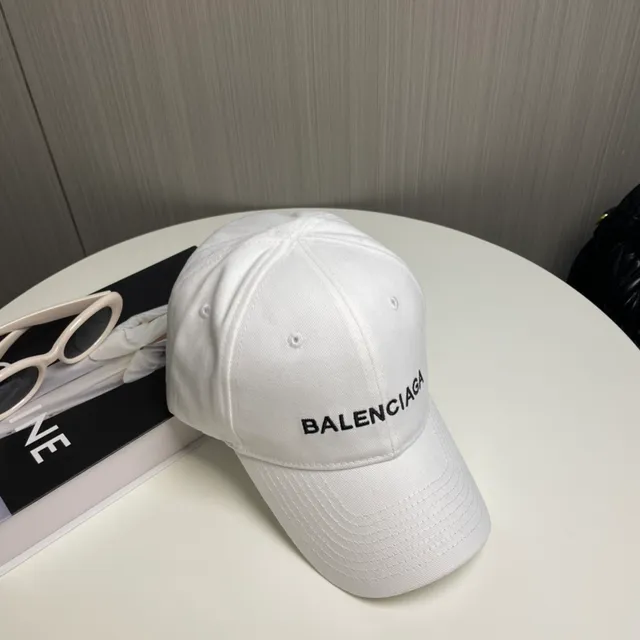 Balenciaga Boné de beisebol branco preto estruturado com seis painéis e logo bordado 9