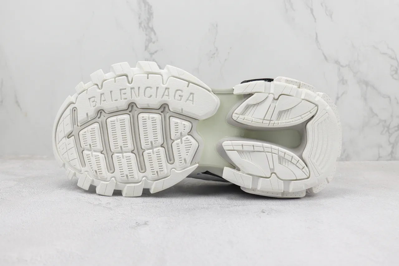 Balenciaga White Gray Multi-Strap Cage Overlay Mesh-and-Synthetic Upper Chunky Sneakers 8