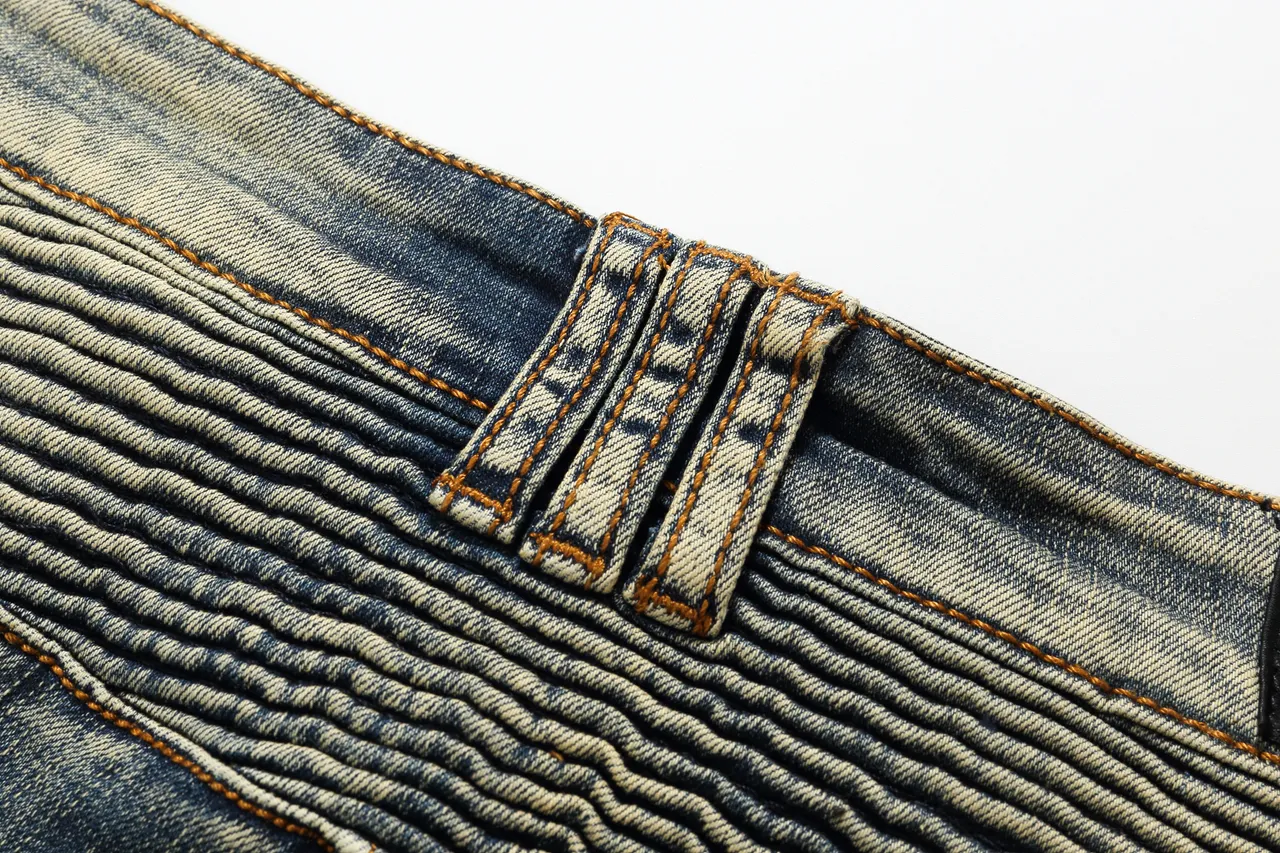 Balmain Moto Panel بناطيل قصيرة من الدنيم الأزرق المستعمل 5