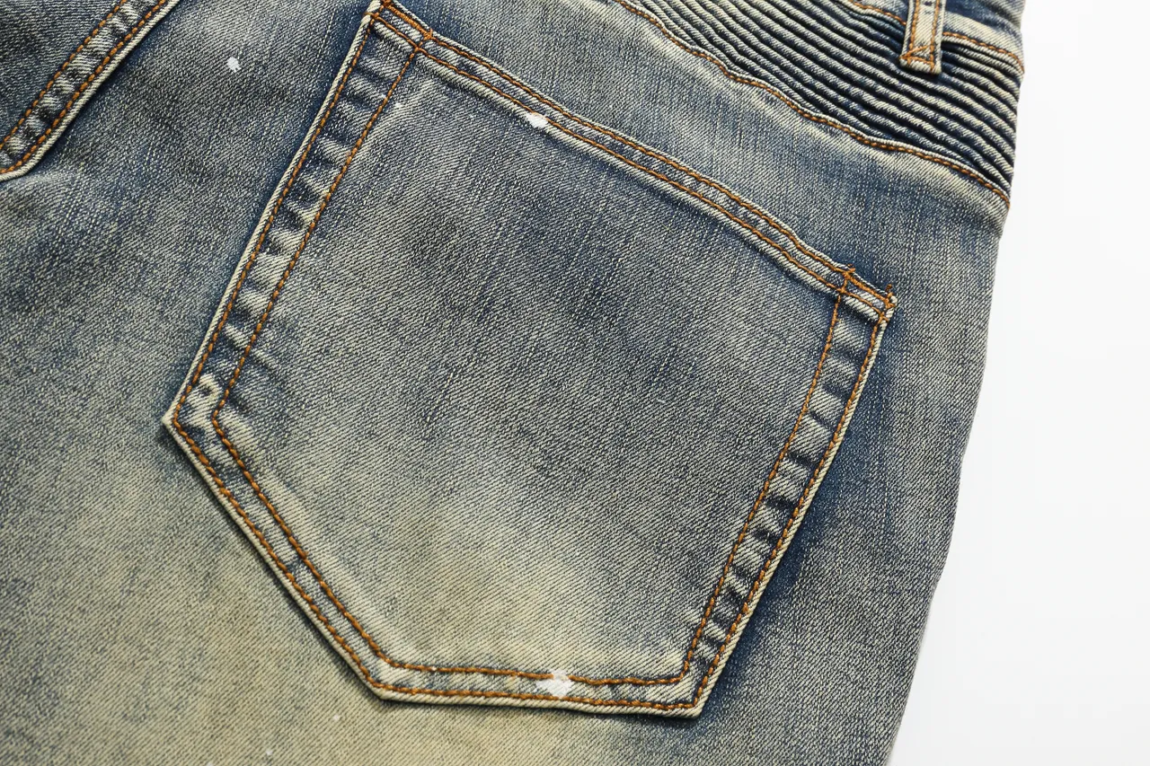 Balmain Moto Panel بناطيل قصيرة من الدنيم الأزرق المستعمل 6