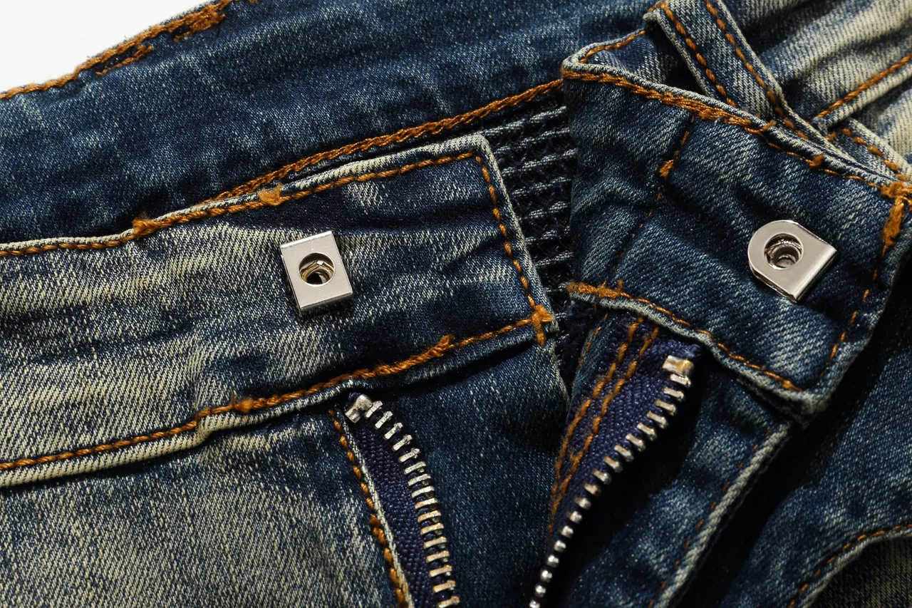 Balmain Moto Panel بناطيل قصيرة من الدنيم الأزرق المستعمل 10