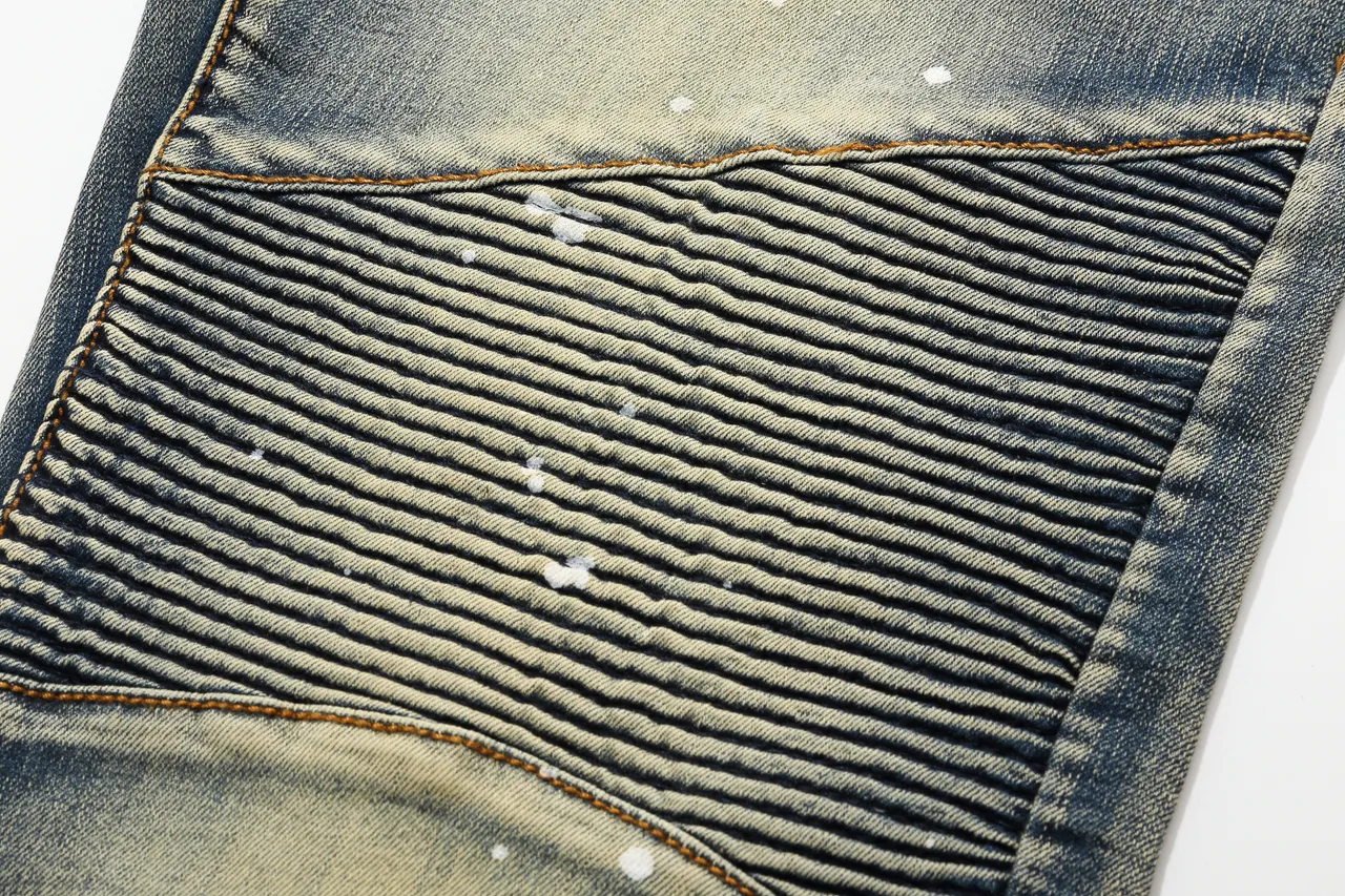 Balmain Moto Panel بناطيل قصيرة من الدنيم الأزرق المستعمل 15