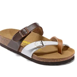Birkenstock Arizona भूरा और सफेद कैजुअल सैंडल्स