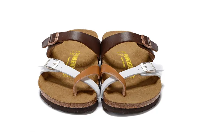 Birkenstock Arizona 棕色和白色休闲凉鞋 5