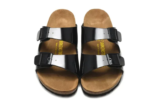 Birkenstock Arizona 黑色亮面休闲凉鞋 3