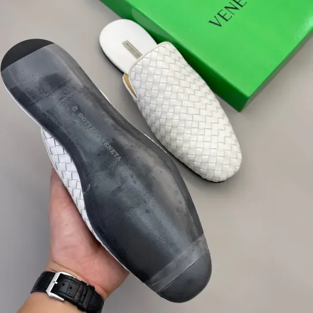 Bottega Veneta Andiamo Mocassins Blancs Intrecciato Tissé 7