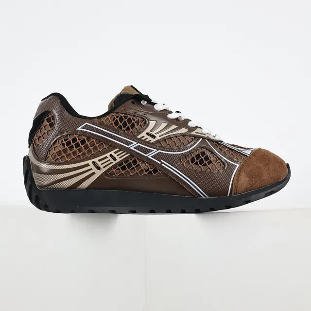 Bottega Veneta Cassette Zapatillas Lifestyle Marrón Malla y Ante 7