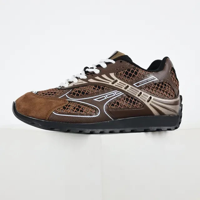 Bottega Veneta Cassette Zapatillas Lifestyle Marrón Malla y Ante 9