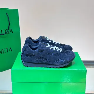 Bottega Veneta Track Trainer নেভি সুয়েড উইভেন মেশ লাইফস্টাইল স্নিকার্স