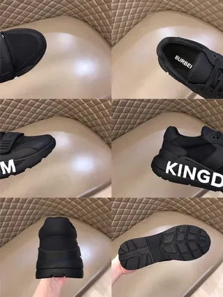 Burberry Black White Bold Midsole Typography Strap-Accented Vamp Chunky Sneakers 2
