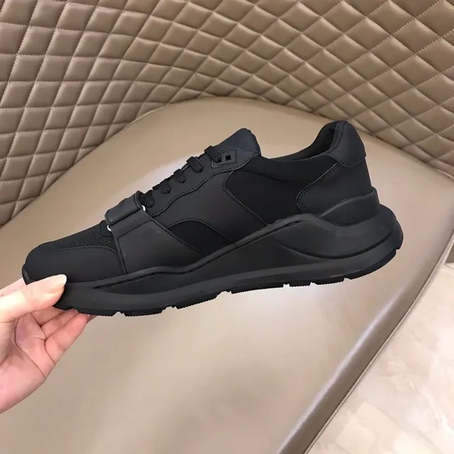 Burberry Black White Bold Midsole Typography Strap-Accented Vamp Chunky Sneakers 3