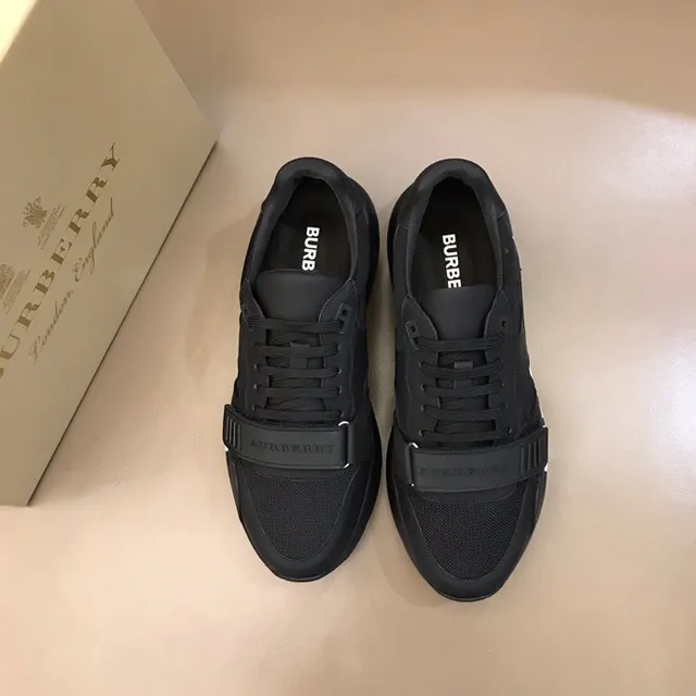 Burberry Black White Bold Midsole Typography Strap-Accented Vamp Chunky Sneakers 4