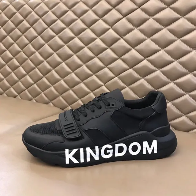 Burberry Black White Bold Midsole Typography Strap-Accented Vamp Chunky Sneakers 5