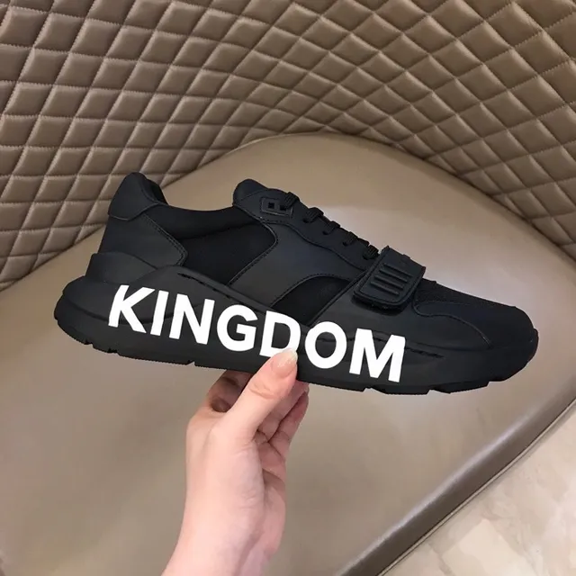 Burberry Black White Bold Midsole Typography Strap-Accented Vamp Chunky Sneakers 7