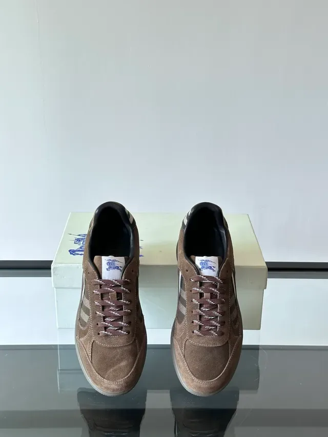 Burberry বাদামী কালো স্যুড উপর Nova Check Panel লাইফস্টাইল স্নিকার 4