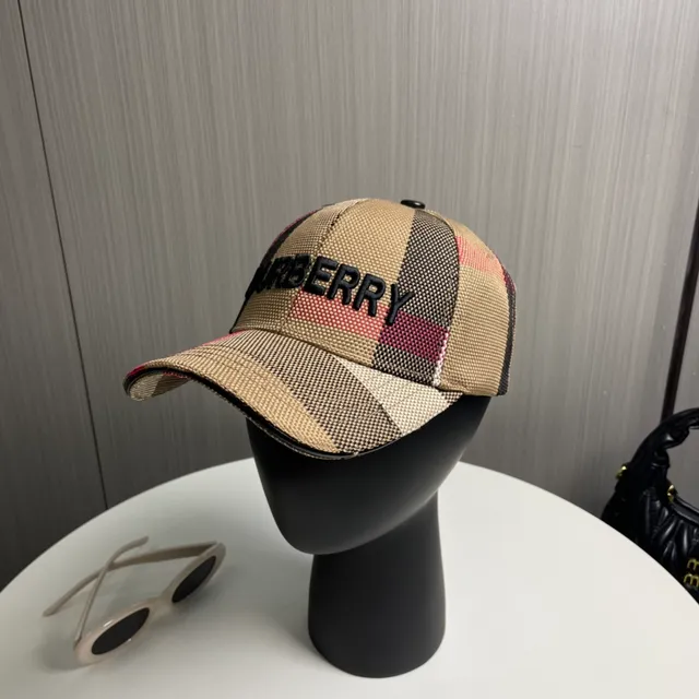 Burberry চেক প্যাটার্ন ইমব্রয়ডারি লোগো বেসবল ক্যাপ 2
