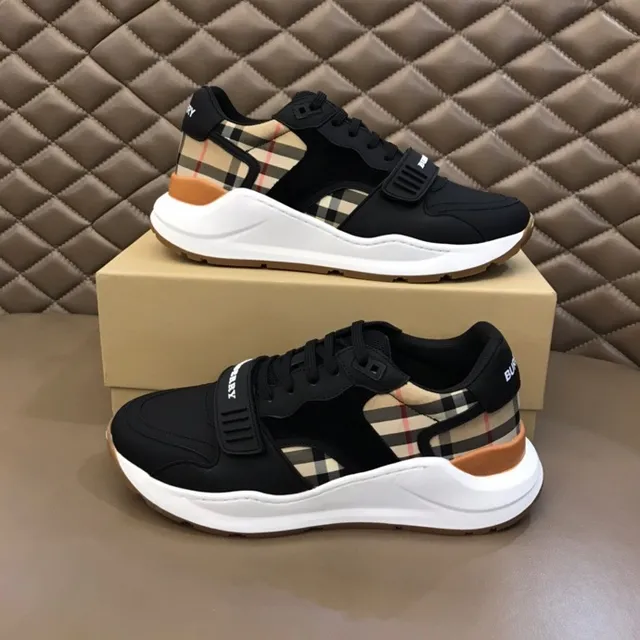 Burberry Knight tênis chunky pretos e xadrez 7