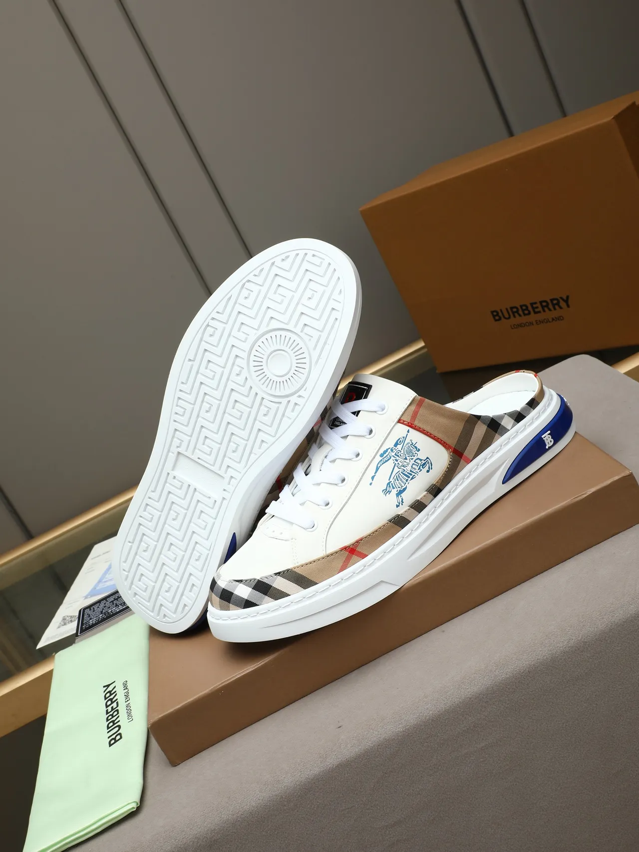 Burberry Knight House Check Lace-Up Mule Lifestyle Sneaker 5