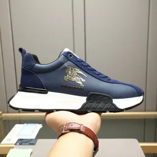 Burberry Knight Navy Leather Chunky Sneakers