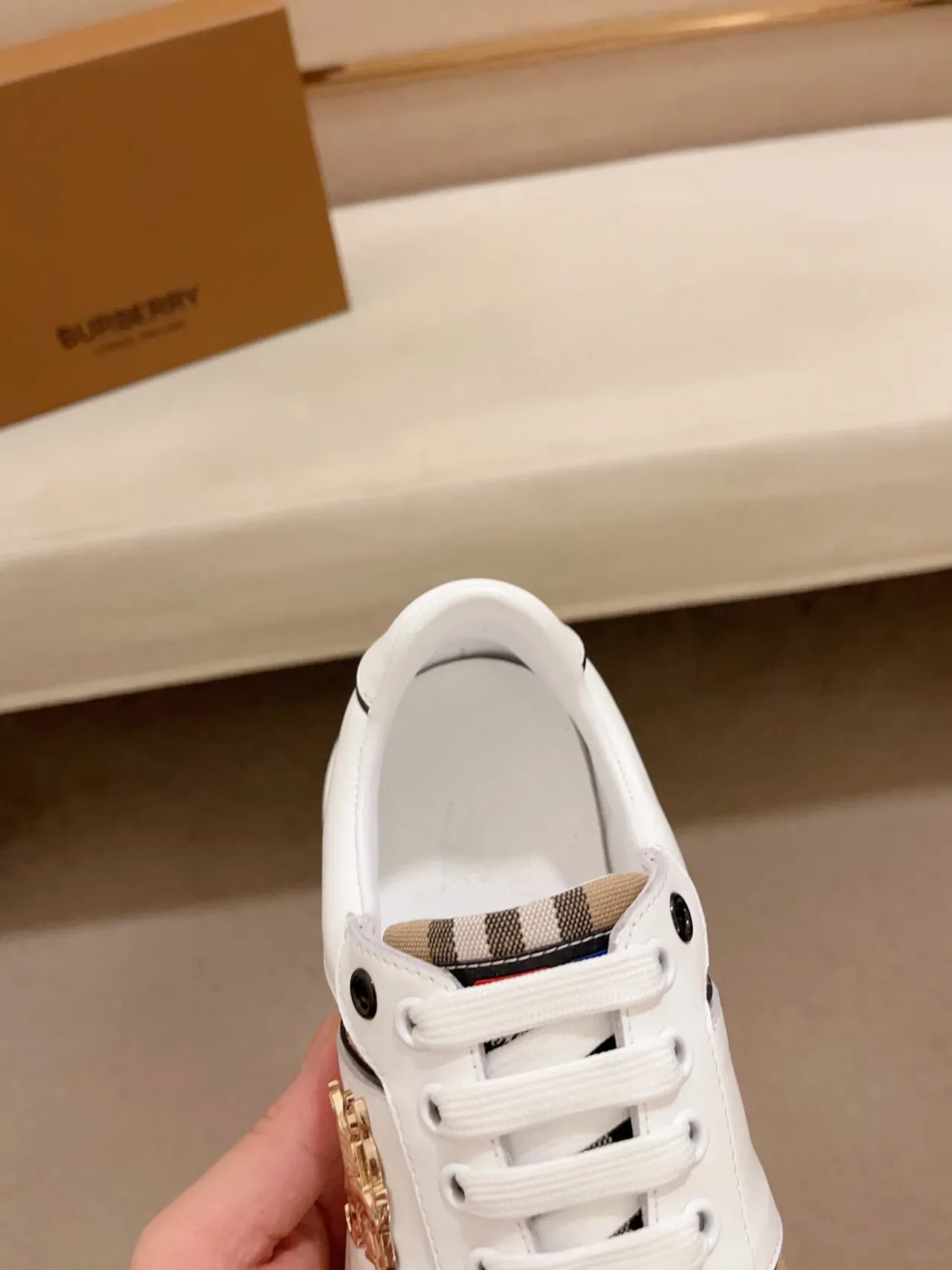 Burberry Knight White and House Check Lifestyle Sneakers 5