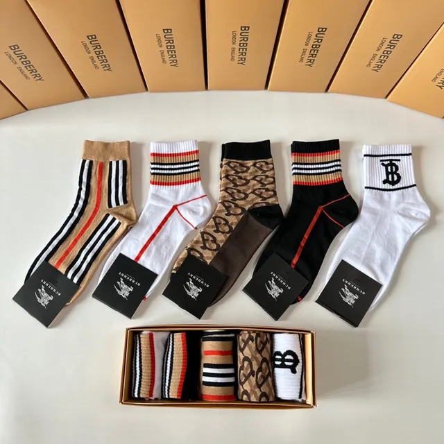 Burberry Monogram y Rayas Calcetines Crew y Tobilleros 3