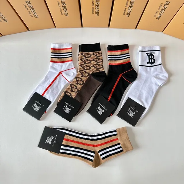 Burberry Monogram y Rayas Calcetines Crew y Tobilleros 4