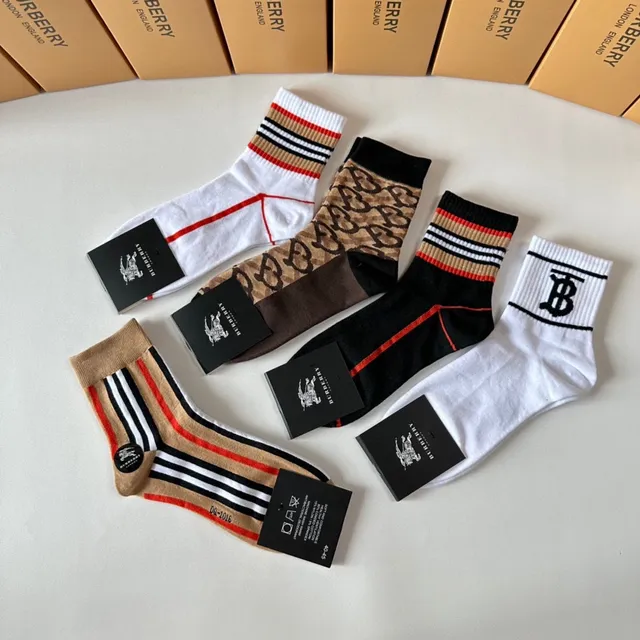 Burberry Monogram y Rayas Calcetines Crew y Tobilleros 5