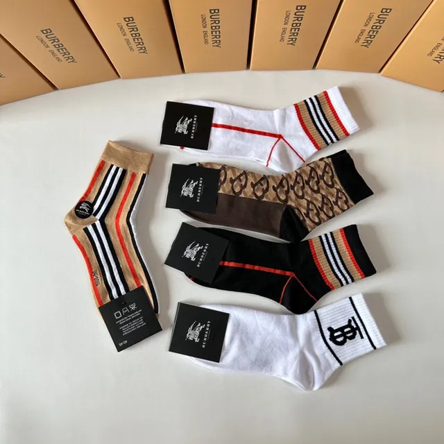 Burberry Monogram y Rayas Calcetines Crew y Tobilleros 6
