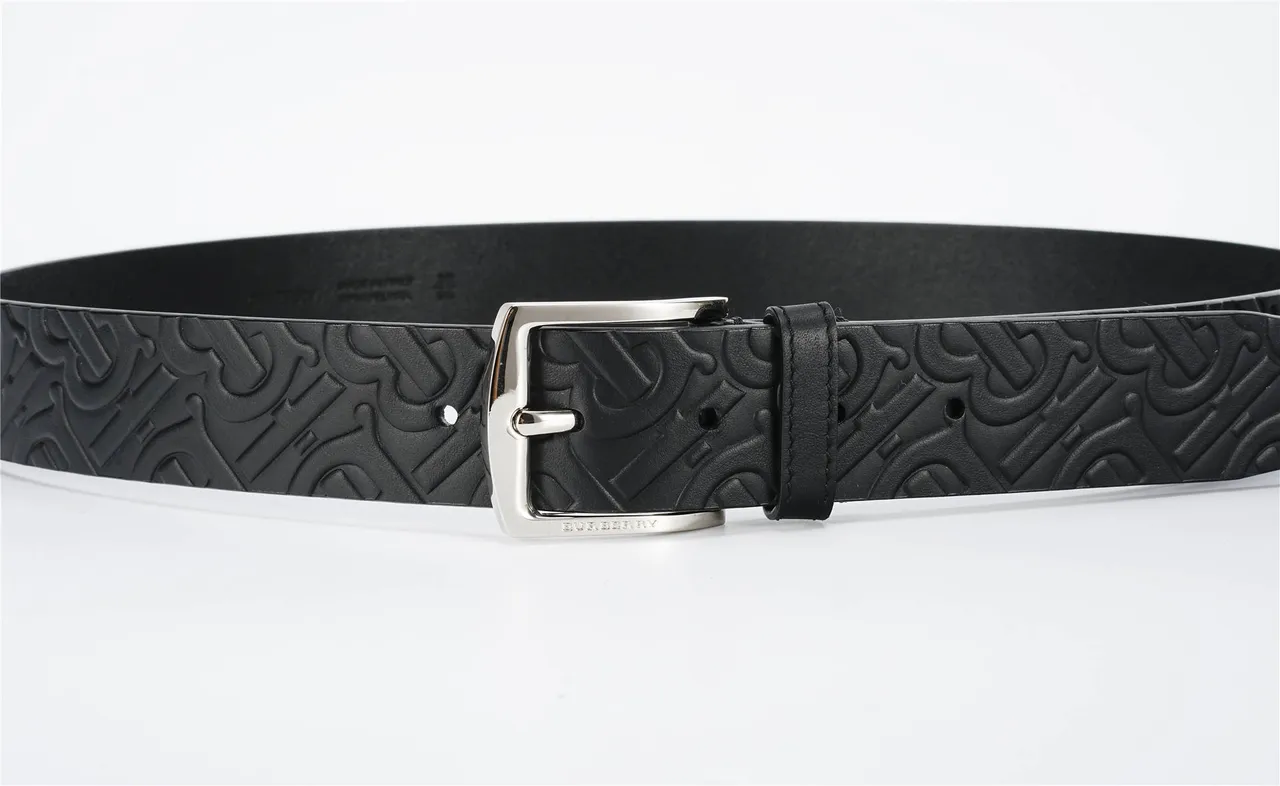 Burberry Monogram কালো চামড়ার বেল্ট 7