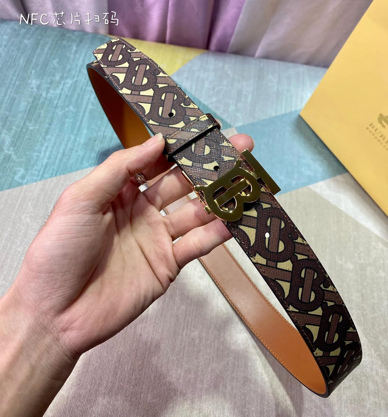 Burberry TB Monogram Ceinture en cuir réversible 2