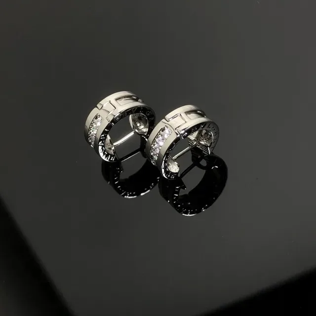 Bvlgari B.zero1 Gold Silver Hinged Hoop Triple-Band Earrings 3