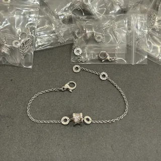 Bvlgari B.zero1 Pavé Cylinder Silver Chain Bracelet