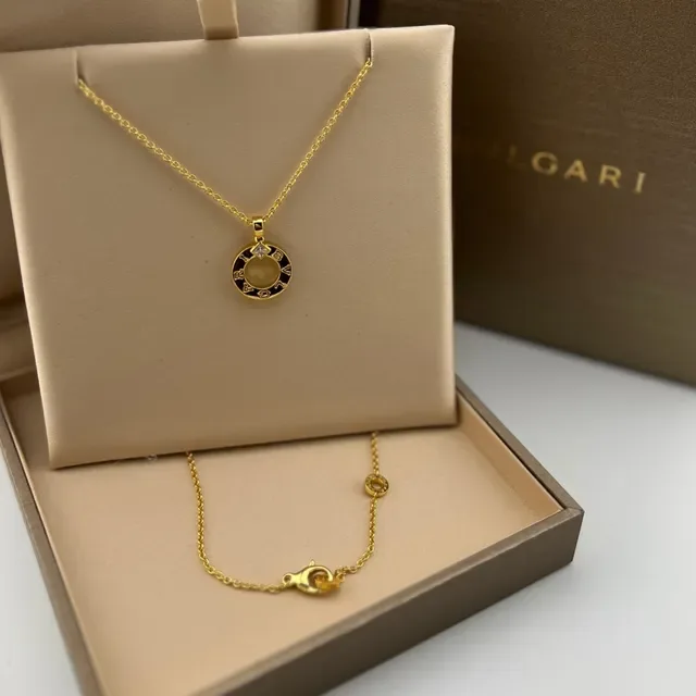 Bvlgari B.zero1 चाँदी सोने का ओपन रिंग पेंडेंट एंग्रेव्ड ब्रांड लेटरिंग नेकलेस 7