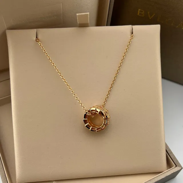Bvlgari Gold Pavé Diamond Three-Bar Pendant Necklace 5