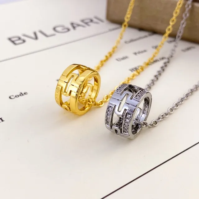 Bvlgari Gold Silver Geometric Openwork Pavé Crystal-Set Necklace 2